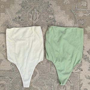 **2 PACK** - Pacsun Basics ribbed, thin strapped bodysuits